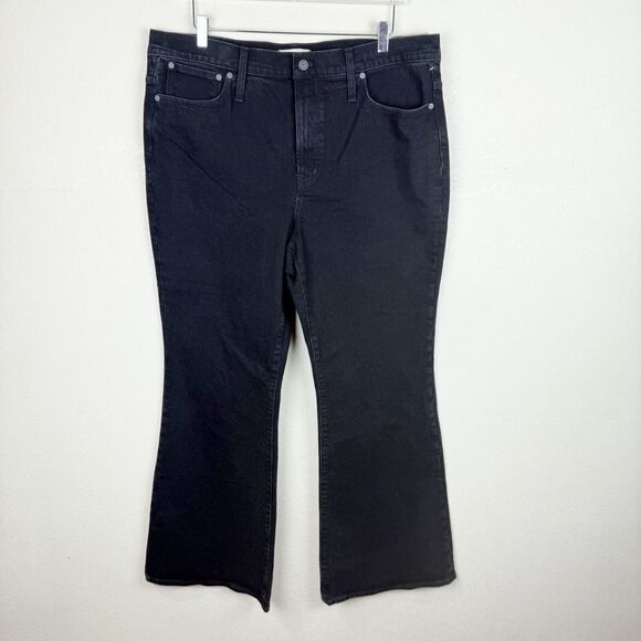 Madwell Black Flared Wide Leg Bootcut Jeans Size 33 - Picture 1 of 7